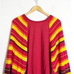 Free People We The  Rainbow Dreams Top Size Small Oversized Striped Knit Boho Photo 11