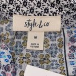 Style & Co  womens sz medium new wave multi color sleeveless top with lace trim Photo 6