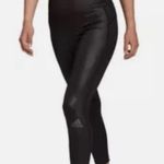 Adidas  By Zoe Saldana AEROREADY Metallic Black Shine Leggings Women’s Medium Photo 2