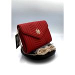 Badgley Mischka Crossbody Chevron Quilted Center Cover - Wine Photo 6