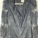 Alexis  Lucasta Black Lace Ruffled Ruched Steampunk Goth Cocktail Maxi Dress XS Photo 4