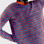 Faherty Brand Sinclair Oversized Cotton Long Sleeve Tee Indigo Dyed Red Stripe Blue Size XS Photo 3