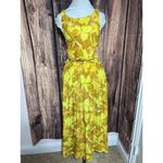 Olivaceous  Maxi Dress yellow floral Sexy Open Back Summer Party Sz Large Photo 2