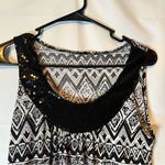 Elegant Black and White Patterned Sequin Women's Blouse Photo 2