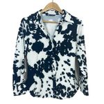 ZARA  SATIN EFFECT SHIRT BLACK WHITE ANIMAL PRINT SIZE S Photo 0