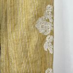 Anthropologie Yellow Striped Floral Embroidered Detailed Tapered Linen Pants XS Photo 3