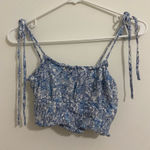 Illa Illa  Tank Top Floral Blue Pattern Photo 0