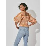 Cleobella  Morgan Blouse Size Medium Smocked Cropped‎ Puff Sleeve Bohemian Chic Photo 8