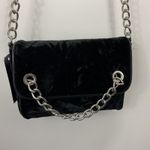 Madden Girl  Black Velvet Crossbody Bag Silver Chain Accent Flap New Photo 1