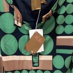 Ali Ro Geometric Print 3/4 Sleeve Button Placket Silk Mini Shift Dress Size 8 Photo 2