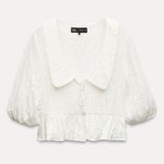ZARA White Babydoll Top Photo 4