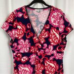 Boden Pink Floral Empire Waist Jersey Midi Dress Sz.14R Size 14 Photo 2