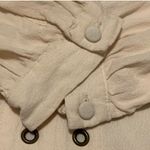 Tularosa Rosario Long Sleeve Beaded Lace Up Split Plunge Neck Crepe Top Off White Cream Photo 5