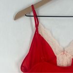 Victoria's Secret  Elegant Lightweight Red Lace Trim Chemise Slip Size L Photo 9