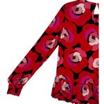 Kate Spade Deco Rose Peplum Blouse Top Floral Long Sleeve Red Size 0 Feminine Photo 9