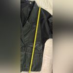 Preston & York Vtg 80s Leather Coat sz M BLack Embossed Paisley Suede Modern Photo 9