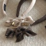 Japanese Light Beige Neutral Y2K Cottagecore Hair Clip Bow Accessory Tan Photo 2