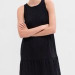 Gap Black Tiered Tank Dress Size M NWT Slub Jersey Knit Crewneck Shirring Photo 0
