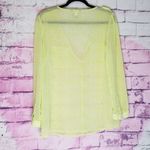 Banana Republic  NEON YELLOW GREEN ALLOVER LEOPARD PRINT SHEER POCKET FRONT TUNIC Photo 1