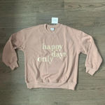 Le lis  Happy Days Only‎ Embroidered Oversized Sweatshirt - Size S - Cocoa - NWT Photo 4