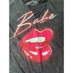 Mighty fine  Women's  "BABE"‎ Short Sleeve Graphic Black T-Shirt Size: Medium Photo 1