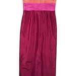 NWT Marisa Baratelli Evening Gown Womens 10 Pink Ruched Formal Event Black Tie Photo 0