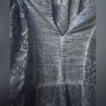 Tempo Paris , gray boho tunic with embroidered lace sequins, made in Italy, med Photo 6