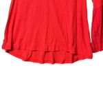 Free People  Shirt Womens Medium Red Just Like Honey Thermal Bell Sleeve Boho Photo 10