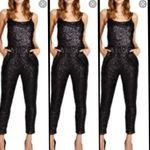 Free People  Black Sequin Jumpsuit Photo 2