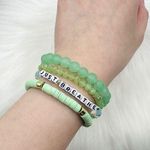 Just Breathe Arm Candy Beaded Bracelet Green Photo 0