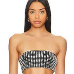 We Wore What black crystal spandex bandeau top cropped strapless party Photo 0