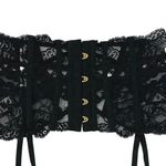Aubade Women's Black Lace Sheer Corset Garter Belt Waist Cincher Lingerie Size S Photo 2
