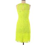 J.Crew  Collection Yellow Neon Lace  Pencil Crew Neck Knee Length Dress Size 4 Photo 6