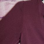 LEWIT PARTIAL BUTTON FRONT V NECK RIBBED CARDIGAN SWEATER MERINO WOOL SILK SMALL Red Photo 3