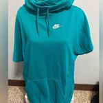 Nike  Womens Medium Turquoise Cowl Neck Short Sleeve Sweatshirt Photo 0
