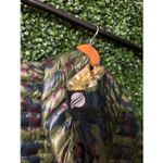 Think Royln Crop Hi Low Hoodie Poncho Green Camo Gold Duck Down XS/S NWT NEW Photo 4