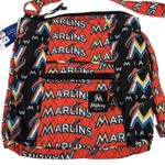 NWT MLB Miami Marlins Quilted Crossbody Orange Black Baseball Print Sporty Y2K Photo 1