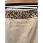 Evelyn skirt LINEN Rayon Beige beadded Natural‎ Skirt Red Size 8 Photo 1