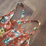 Wet Seal  Rust Floral Orange Dress Size Xs Womens Cute For Fall Criss Cross Back Photo 3