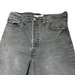 Levi's  Ribcage Straight Ankle Jeans Dark Wash Frayed Hem Women's Size 31 Photo 1