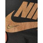 Nike  Crewneck Sweatshirt Women's Medium Black Copper Glitter Logo Long‎ Sleeve Photo 2