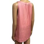 Donna Karan Pink Charmeuse Textured Sleeveless V Neck Lined Blouse Top Medium Photo 3