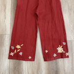 Johnny Was NWT Elia Linen Tie Jumpsuit Embroidered Size Medium in Adobe Photo 11