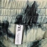 ZARA  Batik Green Blue Tie Dye Crinkle Midi Sirt Size Small Photo 3