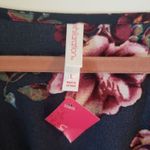 Xhilaration π NEW L Dress Navy Blue Floral Babydoll Ruffle Peasant Sexy Date Photo 1