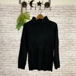 VICI Black Ribbed Stretch Turtleneck Sweater Photo 1