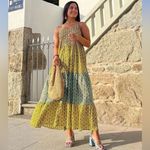 ZARA Multicolor Patchwork Sleeveless Lightweight Cotton Midi Dress Size Medium Photo 5