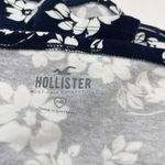 Hollister  Floral Printed Halter Cut Tank Top V Neck Crop Top Dark Blue NEW XXL Photo 6