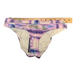 Isabella Rose Purple/Blue Tie Dye Split Strap Bikini Bottom, Medium Purple Photo 4