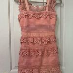 Self Portrait Self-Portrait Pink Lace Floral Flounce Mini Dress - Size US 2- NWT Photo 0